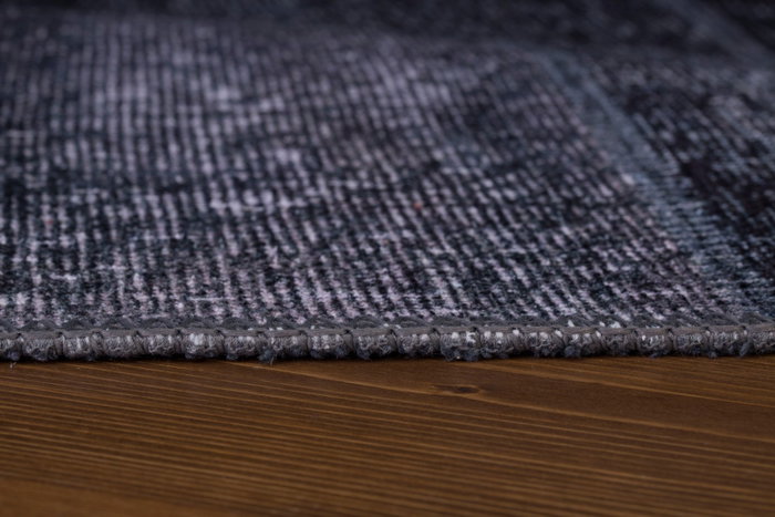 Conceptum Alfombra Jazz Chenille Negra AL 81, 150 x 230 cm, 100% Poliéster, Tacto Lujoso y Duradero, Apta Lavadora